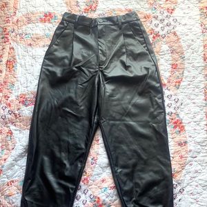 Zara Black Faux Leather Pants